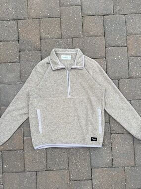 Abercrombie & Fitch Soft A&F Oatmeal Sherpa Quarter Zip Men’s Small